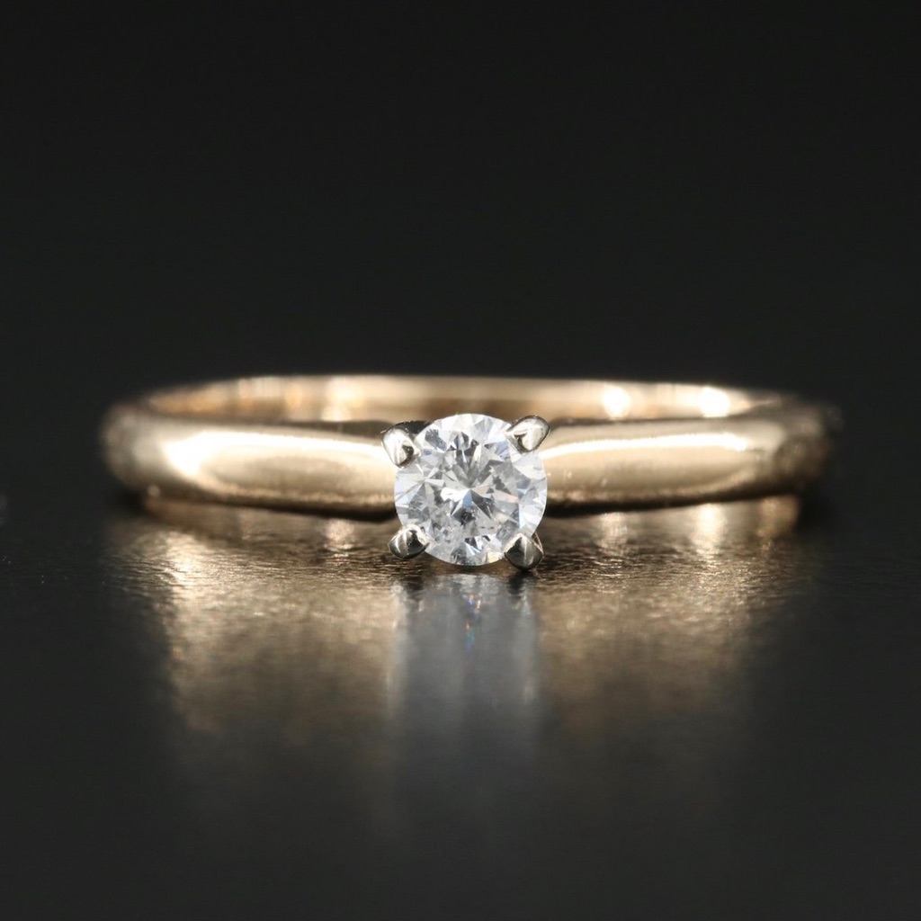 Vtg 14k 017 Ct Diamond Ring